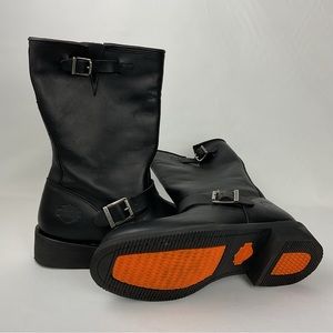 Harley Davidson Womens Black leather Dartford 10" Engineer Boots
